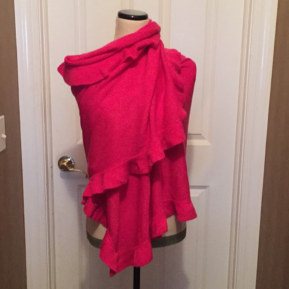 Ruffled sweater wrap magenta fabulous accessory .